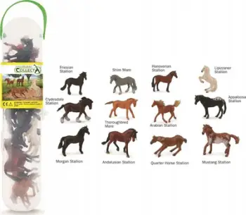 Set figurina Breyer CollectA Box of Mini Horses, 12 kuaj miniaturë, për fëmijë, shumëngjyrëshe