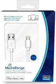 Kabllo Lightning MediaRange MRCS178, 1m, e bardhë
