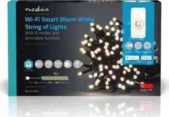 Drita dekorative NEDIS WIFILX01W100, LED Smart, 10m WiFi Tuya, shumëngjyrëshe