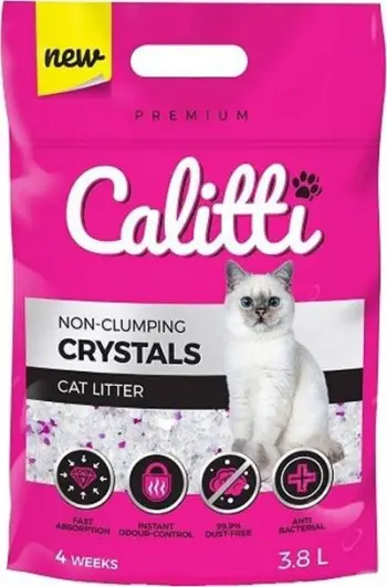 Rërë higjienike për mace Calitti Crystal Natural, silikoni, 3.8L
