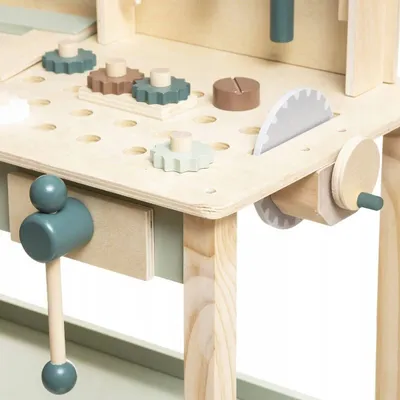Set punëtori druri për fëmijë Atmosphera for Kids DIY Workbench Toy, rreth 75cm, ngjyrë natyrale - 3