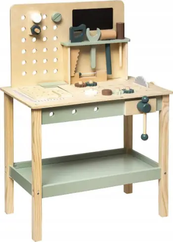 Set punëtori druri për fëmijë Atmosphera for Kids DIY Workbench Toy, rreth 75cm, ngjyrë natyrale