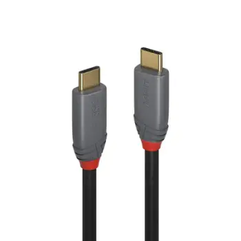 Kabllo USB C Lindy Anthra Line, 2m, USB 3.2 Gen 2, 100W, e zezë