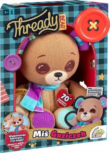 Arush pelushi interaktiv Cobi Orsetto Button Bear 23001, 36cm, për fëmijë 3–5 vjeç, ngjyrë kafe