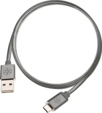 Kabllo USB SilverStone 52028, USB A në USB C, 1 m, gri