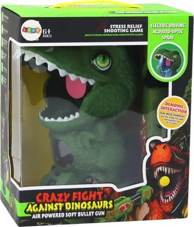 Loja shkathtësi Lean Toys Dinosaur Shooting, me armë dhe toptha, jeshile - 4