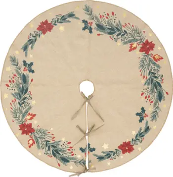 Mbulesë pemë Krishtlindjesh Tree Skirt, diametër 90 cm, bezhë shumëngjyrëshe