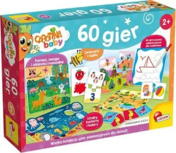 Set lojërash edukative Carotina Baby 60 Games, 60 lojëra, për fëmijë 1-4 vjeç, shumëngjyrësh