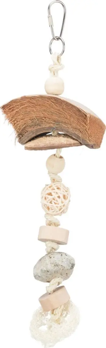 Lodër natyrale për zogj Trixie Natural, kokosi rattan gur vullkanik, 35cm