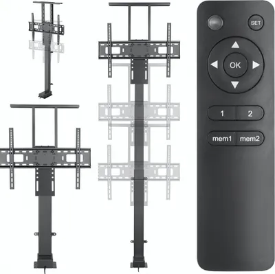 Stendë TV Driak Electric Lift, mobile, deri 80", 60kg, e zezë - 1