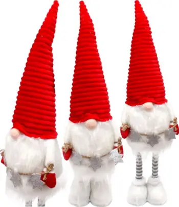 Statujë dekorative Saska Garden Santa Claus, këmbë teleskopike 50 70cm, e bardhë