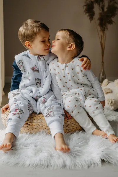 Thes gjumi me këmbë PULP Bamboo Sailor Bear, muslin 100% pambuk, 1.75 TOG, bezhë - 2