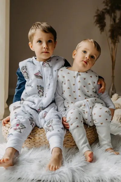 Thes gjumi me këmbë PULP Bamboo Sailor Bear, muslin 100% pambuk, 1.75 TOG, bezhë - 4