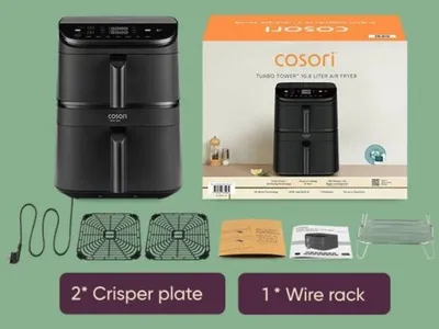 Fritezë ajrore Cosori Turbo Tower, 10.8L, 7 programe gatimi, e zezë - 7