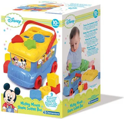 Lodër autobus Clementoni Baby Disney Baby Mickey, me forma, shumëngjyrësh - 1