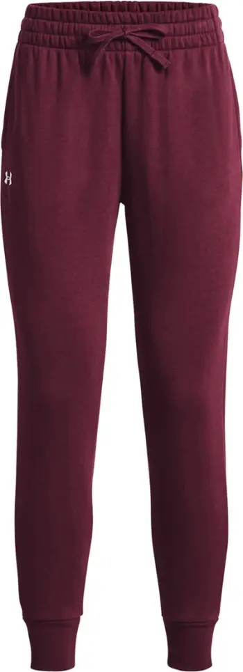 Pantallona trening Under Armour Rival Fleece për femra, pambuk, Dark Maroon e bardhë