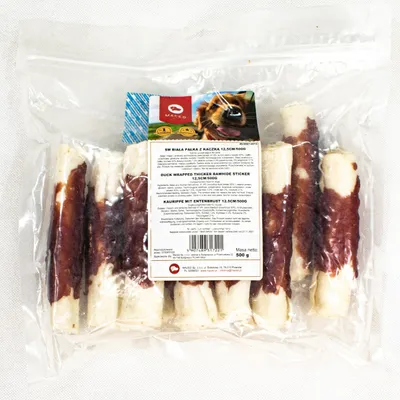 Shujtë për qen Maced White Stick with Duck, shkopinj 12.5cm, 500g - 5