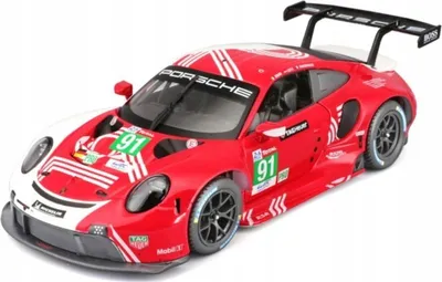 Maket makine Bburago Porsche 911 RSR #91, 1/24, diecast, shumëngjyrëshe - 1
