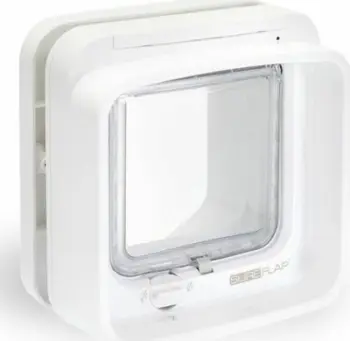 Derë inteligjente për mace SureFlap DualScan Microchip Cat Flap, kontroll hyrje dalje, për disa mace, e bardhë