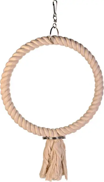 Lojë për zogj Trixie Rope unazë, 25 cm, ngjyrë natyrale