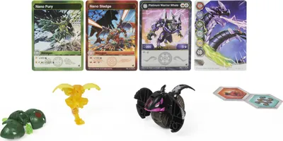 Lodër Bakugan Evolutions Power Up, set 3 figura, Platinum Series, shumëngjyrëshe - 2