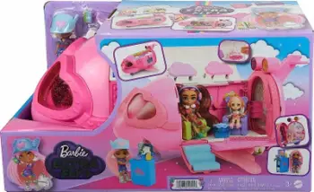Set lojërash Barbie Extra Fly Jet me kukull Barbie Extra Mini Minis, avion lodër, shumëngjyrësh