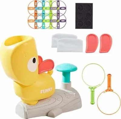 Lodër frisbi Woopie Disc Launcher, set me disqe dhe rrjeta, e verdhë - 1
