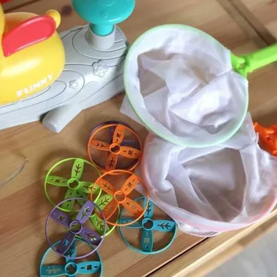 Lodër frisbi Woopie Disc Launcher, set me disqe dhe rrjeta, e verdhë - 4