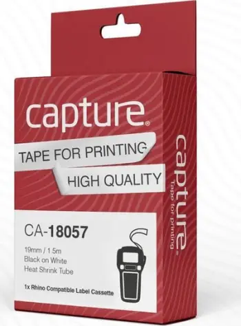 Shirit etiketimi Capture CA-18057, 19mm 1.5m, heat shrink tube, i bardhë