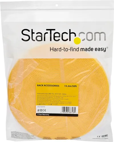 Rrip kabllosh StarTech.com Hook and Loop, 25 ft, i verdhë, i ripërdorshëm - 4