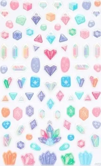 Ngjitësa dekorative Stickiville Standard Glitter Gem, 1 fletë, me shkëlqim, shumëngjyrëshe