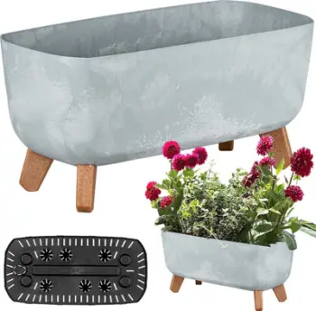 Vazo lulesh Gracia Case Beton Effect, plastike, 39cm, gri
