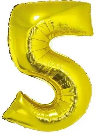 Balonë folie Balnek 92 cm, numri 5, ngjyrë ari