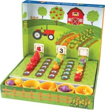 Set edukativ Learning Resources Veggie Farm Sorting Set LER5553, lojë renditjeje, shumëngjyrësh