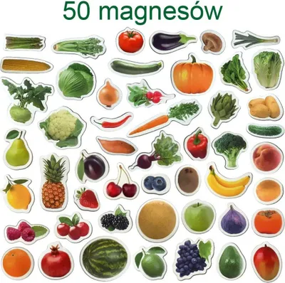 Set magnetësh edukativ Fruits and Vegetables, 50 copë, shumengjyrësh - 2