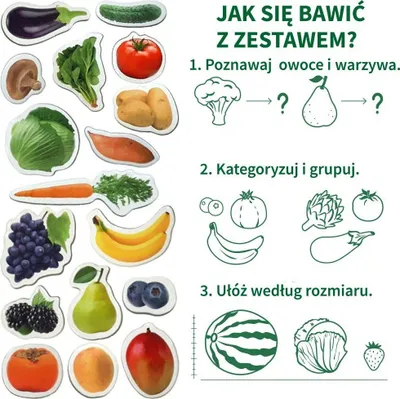 Set magnetësh edukativ Fruits and Vegetables, 50 copë, shumengjyrësh - 4