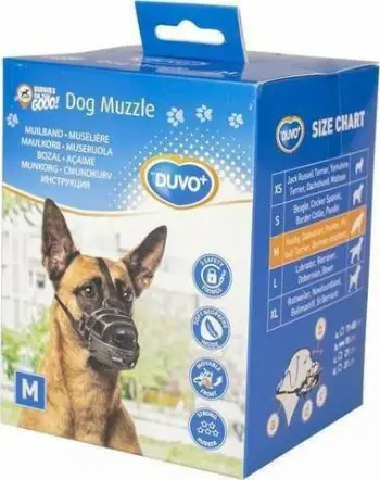 Maskë goje për qen Duvo+ Rubber, madhësia M, e zezë