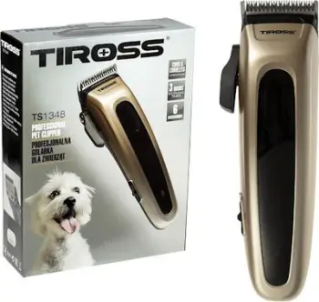 Makine qethëse për kafshë Tiross TS-1348, bateri 2000mAh, 4 koka prerëse, gri