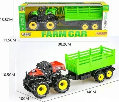 Lodër traktor bujqësor Pro Kids 9888-1, plastikë e qëndrueshme, për fëmijë, jeshil - 1