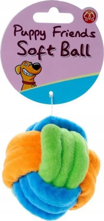 Lodër për qen Puppy Friends Soft Ball, 7.5 cm, plushez, shumëngjyrëshe