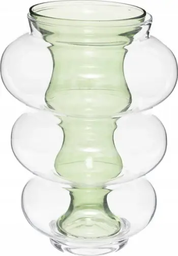 Vazo dekorative Atmosphera Double Vase x Matali Crasset, xham, 36cm, jeshile