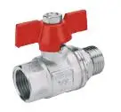 Valvul me sferë Red R023404001, 1/2", dorezë fluture, për ujë