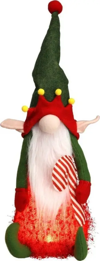 Figurë dekorative Home Styling Collection Plush Elf, LED, 51cm, shumëngjyrëshe