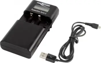 Karikues baterish Ansmann Powerline Vario X, Li-Ion NiMH, me ekran LCD, i zi