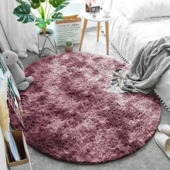 Tapet i rrumbullakët Strado Round Rug Ombre, 120x120 cm, shaggy, e kuqe ombre