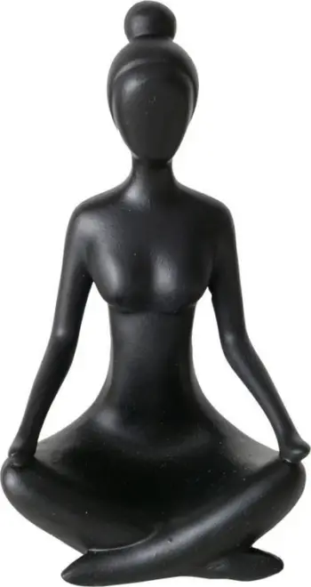 Figurinë dekorative Boltze Woman Yoga, 10cm, e zezë
