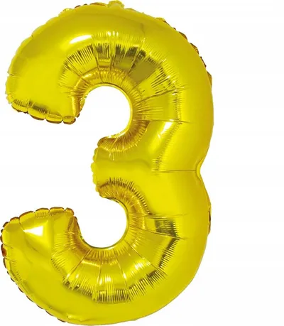 Balon foli GoDan Smart, numri 3, 92cm, ngjyrë ari - 1