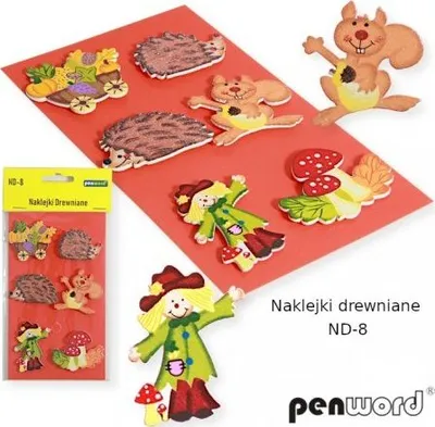 Ngjitëse druri Penword ND-8, sete dekorativ, 6 copë, shumëngjyrëshe - 1