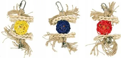 Lodër për zogj Duvoplus Wicker Ball, me zile, me sisal, e varur - 1