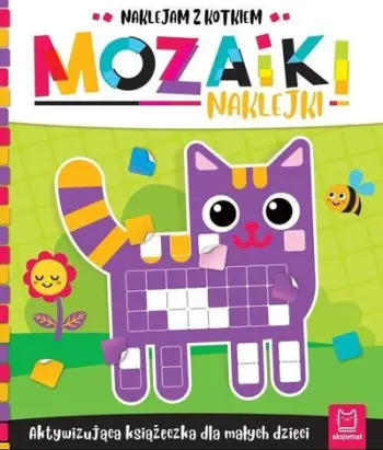 Libër aktiviteti me mozaikë me ngjitëse, I Stick With A Kitten, për fëmijë të vegjël, shumëngjyrësh